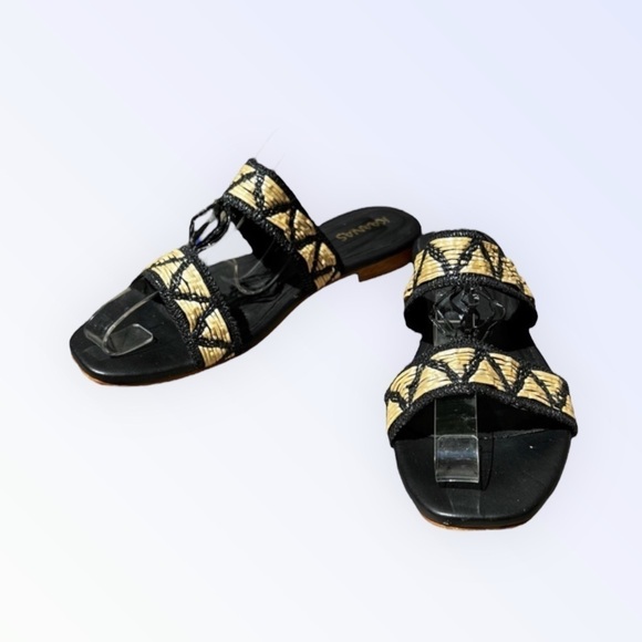 🌻Kaanas Black & Tan Woven Sandals Size 8 - Picture 6 of 10